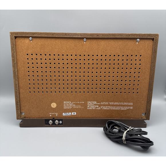 Vintage Sony ICF 9740W AM FM Tabletop Radio Woodgrain Tested - Picture 6 of 12